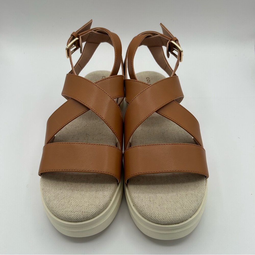 NWB Cole Haans Womens Grandpro rally castine heeled sandals size 11B Pecan Ivory